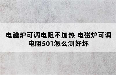 电磁炉可调电阻不加热 电磁炉可调电阻501怎么测好坏